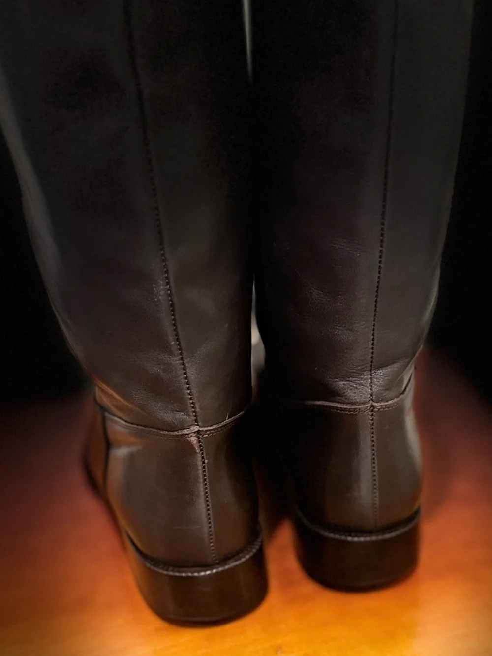 Prada Style Cappuccino Brown Riding Boots Size 9.5 Wide Calf